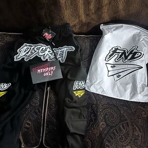 Discreet Kids Black Joggers with Yellow Details